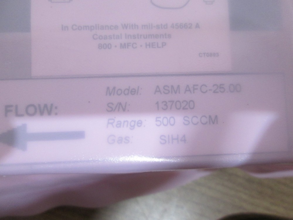 ASM, AFC-25, Mass Flow Controller, 500 SCCM, SIH4, New