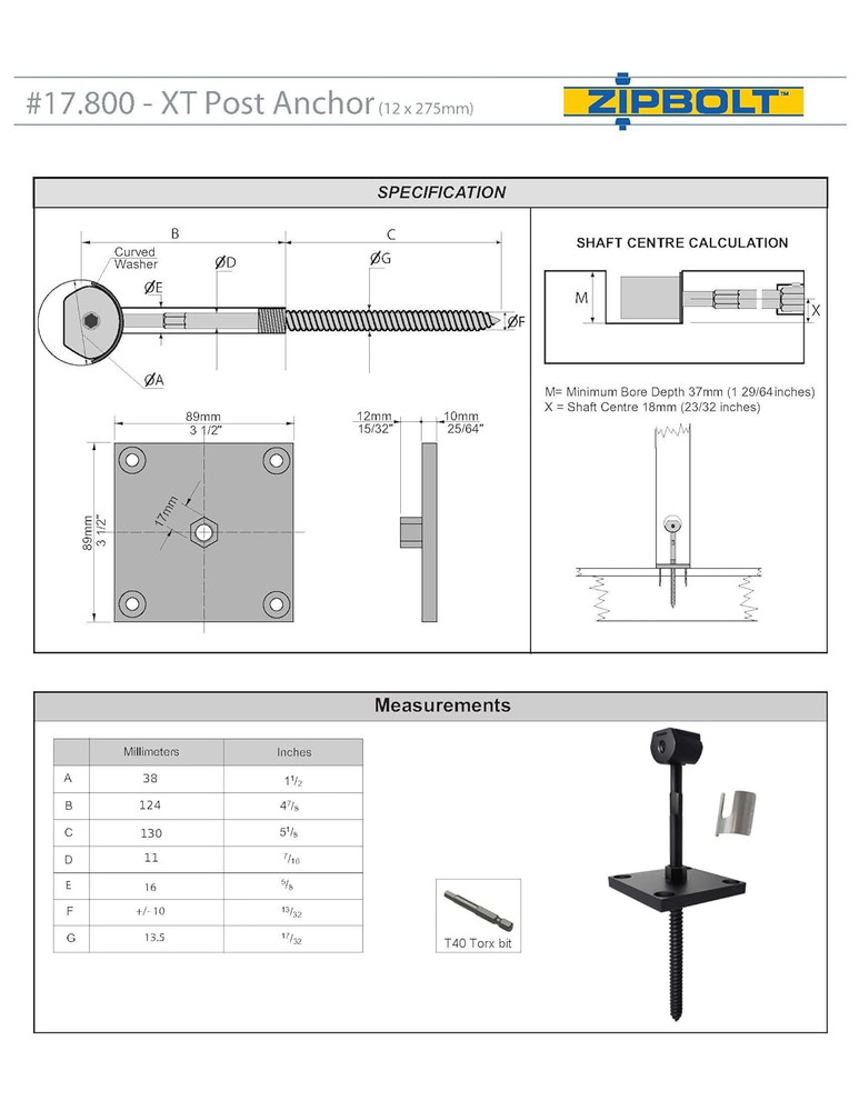 XT Newel Post Anchor for 4x4 Posts - Durable Surface Mount Solution