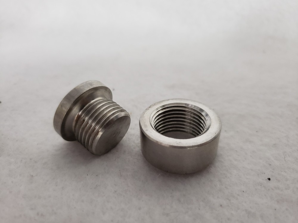 Oxygen Sensor O2 Weld on Stepped Nut & Cap Bung Kit M18*1.5 Thread S2P2