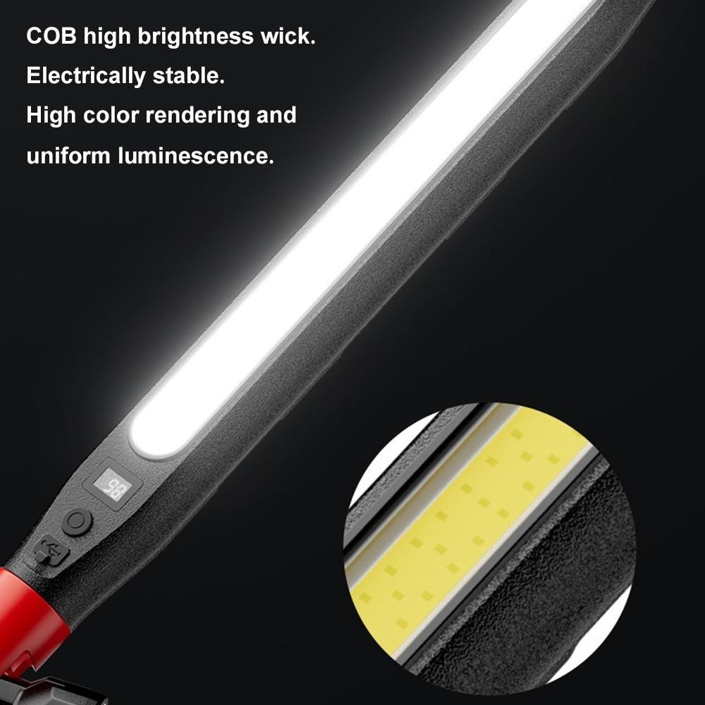 Magnetic Led Work Light USB Rechargeable Flashlight Handheld/Hanging Workshop