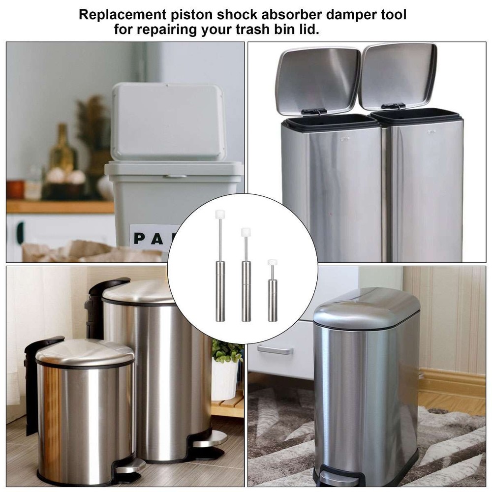 3Pcs Trash Can Damper Piston with Lid Replacement For Kitchen 1.98"2.93"/3.56"