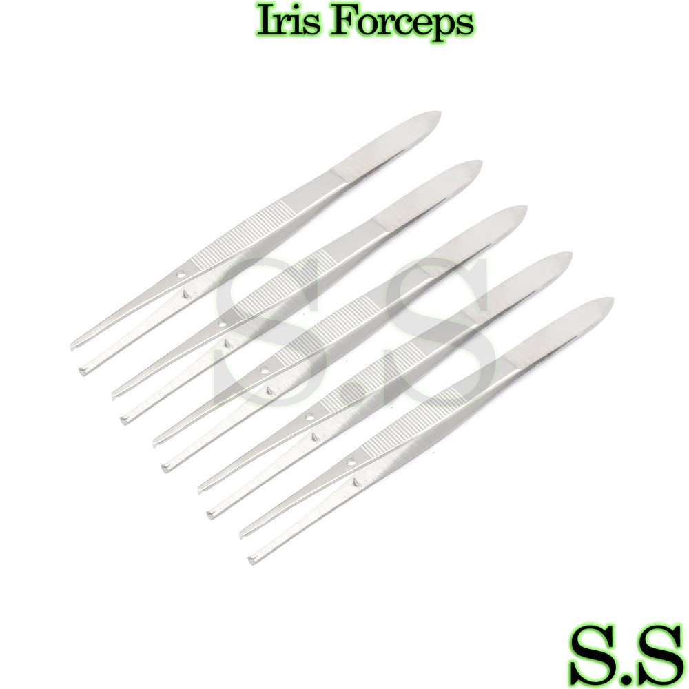 5 Iris Forceps 4"Surgical Veterinary Istruments1x2 Teeth