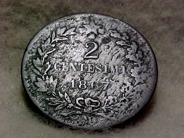 1867 Italy Two Centesimi