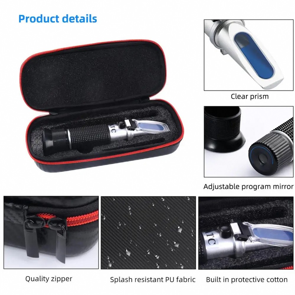 Handheld Alcohol Refractometer 0-80 with ATC – Field-Ready, Shockproof Case