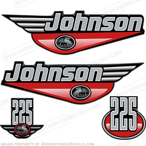 Fits Johnson 225hp Decals - Red