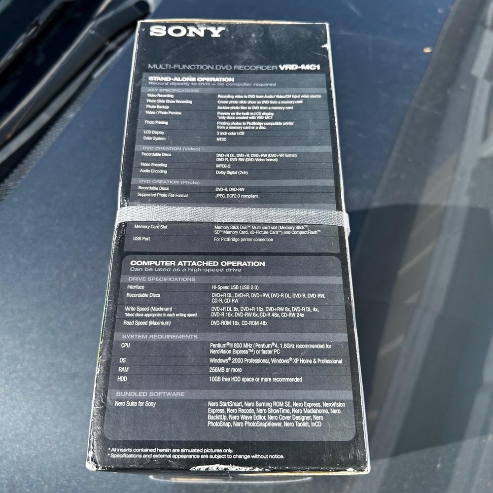 Sony DVDirect VRD-MC1 Multi-Function DVD Recorder External Drive New Sealed