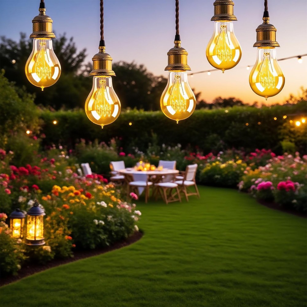 3 Pack A19 Edison Light Bulbs 60W, Warm Amber, E26 Base 60w-3PCS, Amber