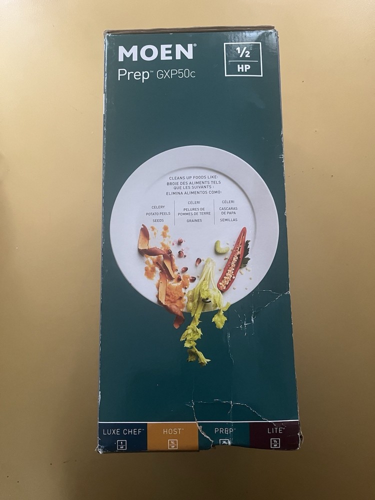 Moen GXP50C  1/2HP Continuous Feed Garbage Disposal New