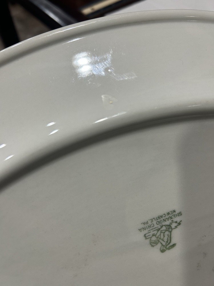 Shenango China Oval Platter White Glossy 13" Large Veterans Administration