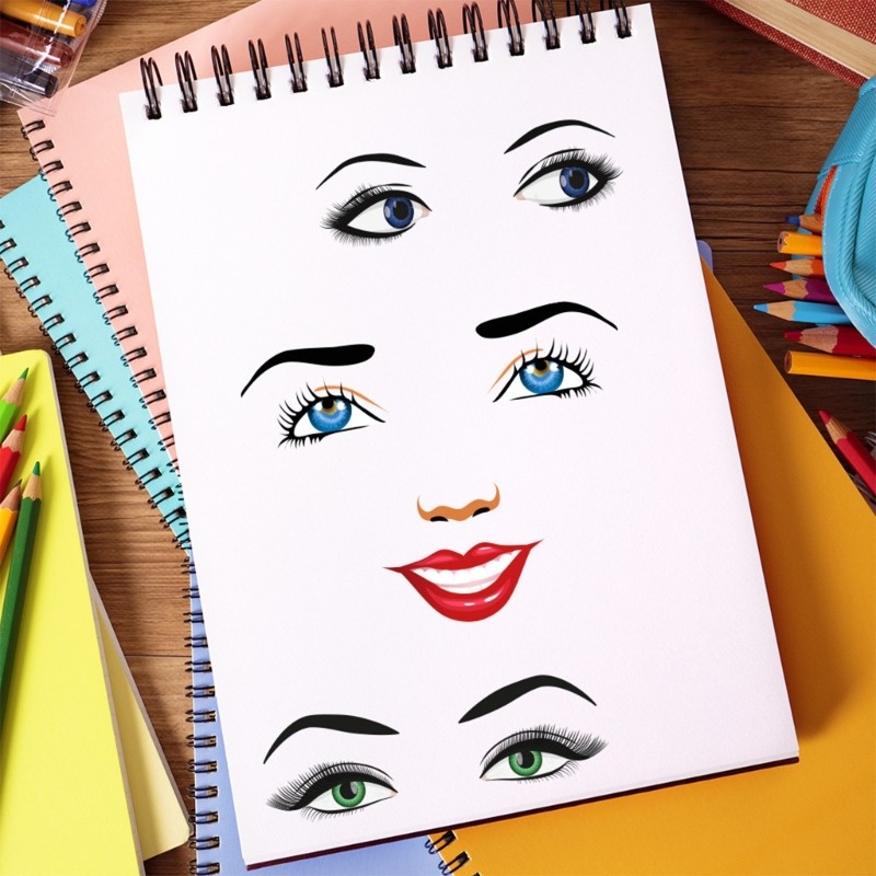2 Sheets Decorative Sticker Facials Sticker Face Expression Sticker for Books
