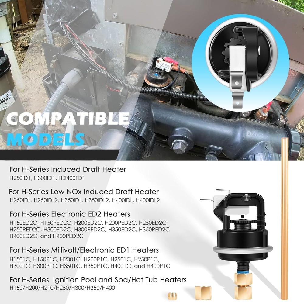 for Hayward HAXPSA1930 Pool Heater Water Pressure Switch Assembly Kit