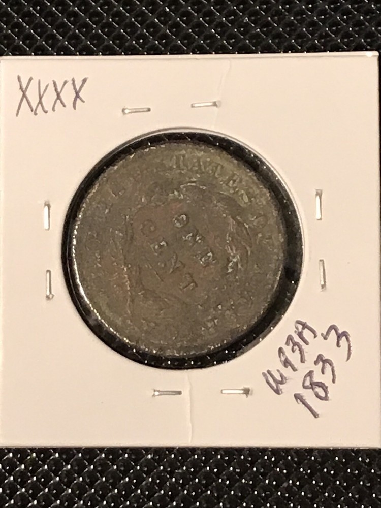1833 Coronet Head Cent FR