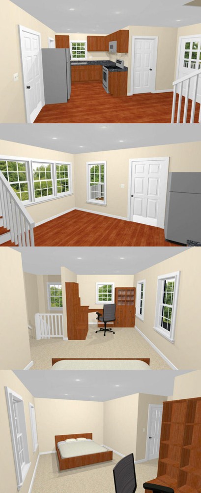 20x16 Tiny House -- 584 sq ft -- PDF Floor Plan -- Model 16