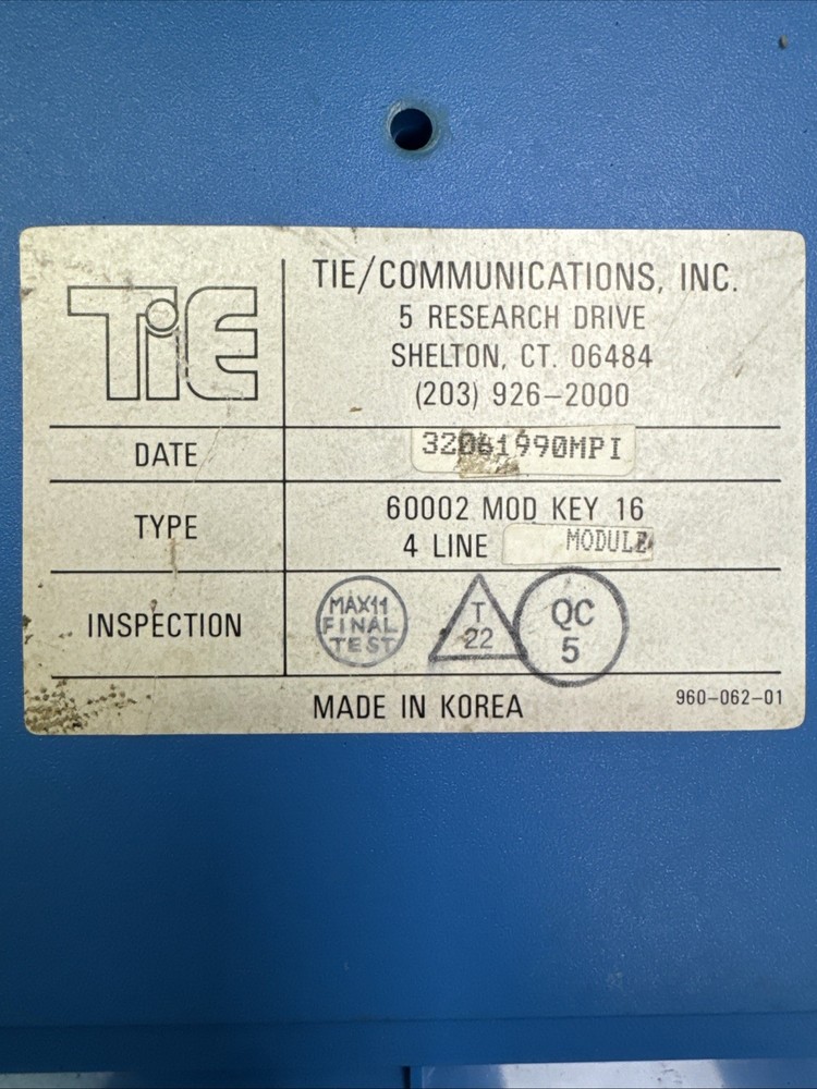 TIE/Nitsuko Mod Key 16 • 60002 4-Line CO Module - ECS