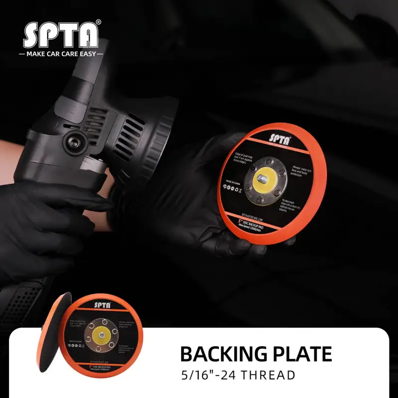 SPTA 1Pc 5" 6" Backing Plate Hook Loop Disc 5/16"-24 for Random orbit Polisher