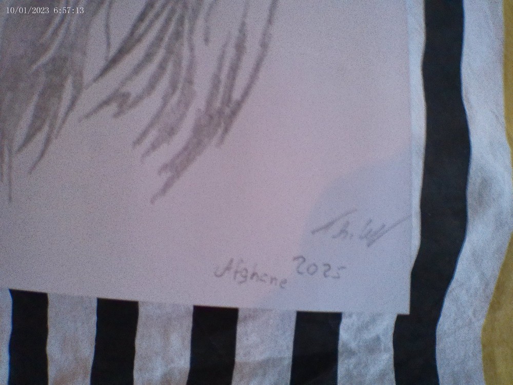 Afghan pencil drawing, unique