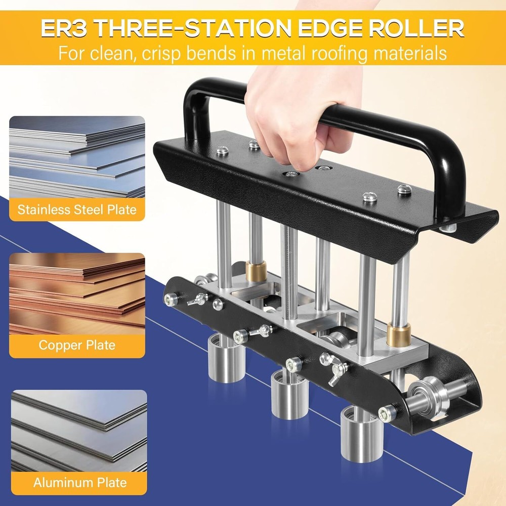 Three-Station Edge Roller Sheet Metal Edge Roller Bender 90 Degree Bending Angle