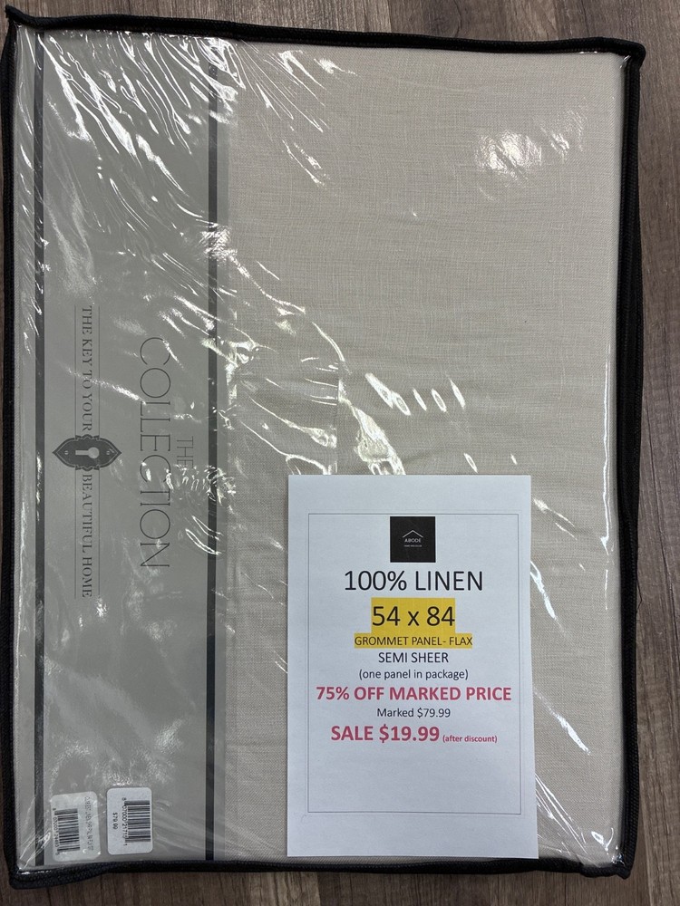100% Linen Grommet window curtain panel
