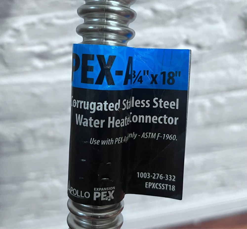 4PK Apollo EPXCSST18 Stainless Steel Pipe Connector Water Heater Line 3/4" X 18"