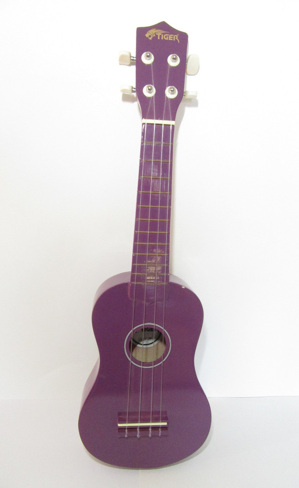 UKULELE TIGER PURPLE MUSICAL INSTRUMENT UKE 7 - PP 4 STRING BEGINNERS