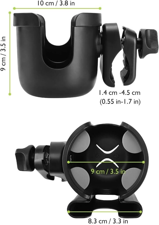 360° Rotating Walker/ Wheelchair Cup Holder & Phone Holder - Durable & Efficient