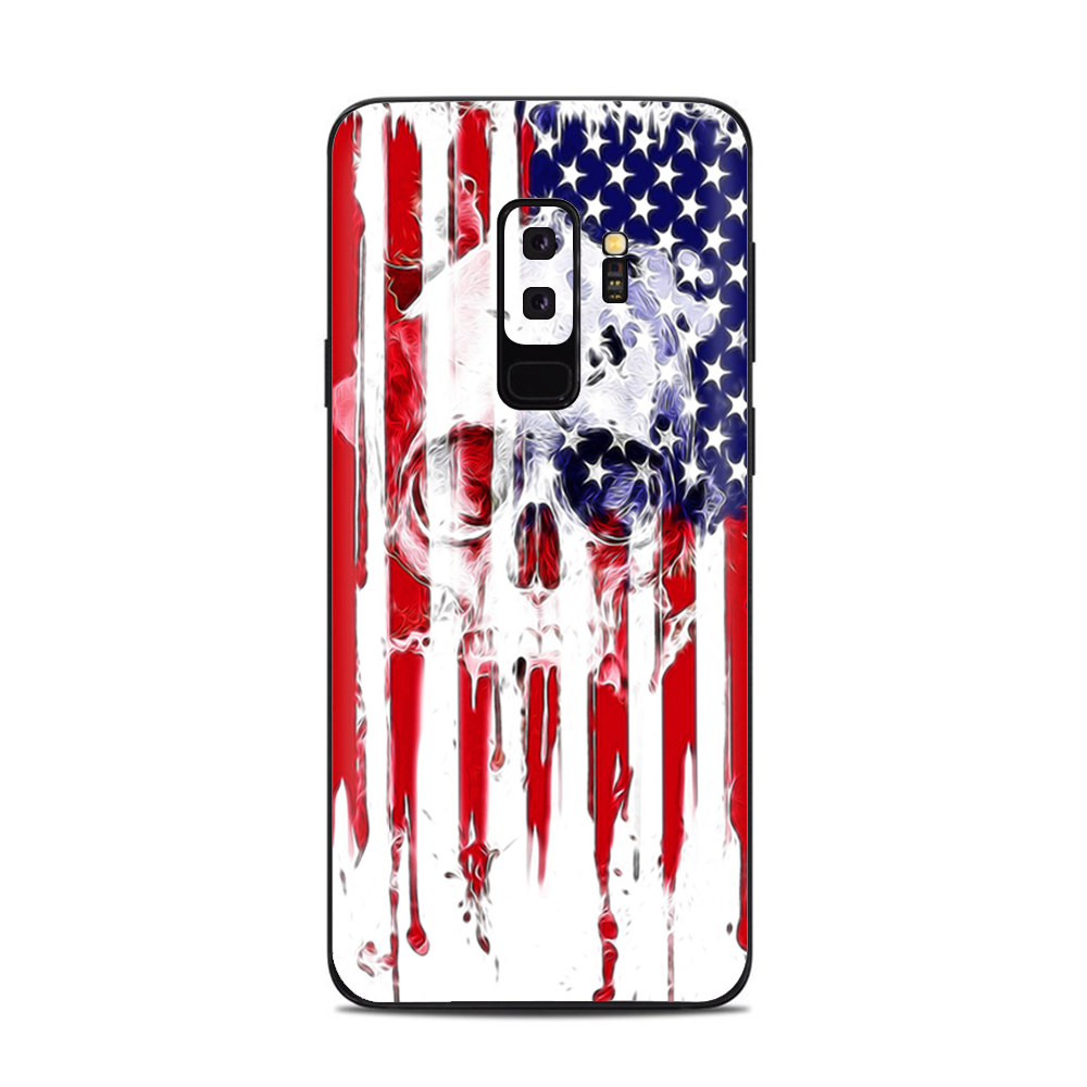 Samsung Galaxy S9 Plus Skins Decals - U.S.A. Flag Skull Drip