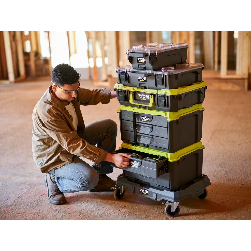 LINK 10-Compartment Modular Small Parts Organizer Tool Box