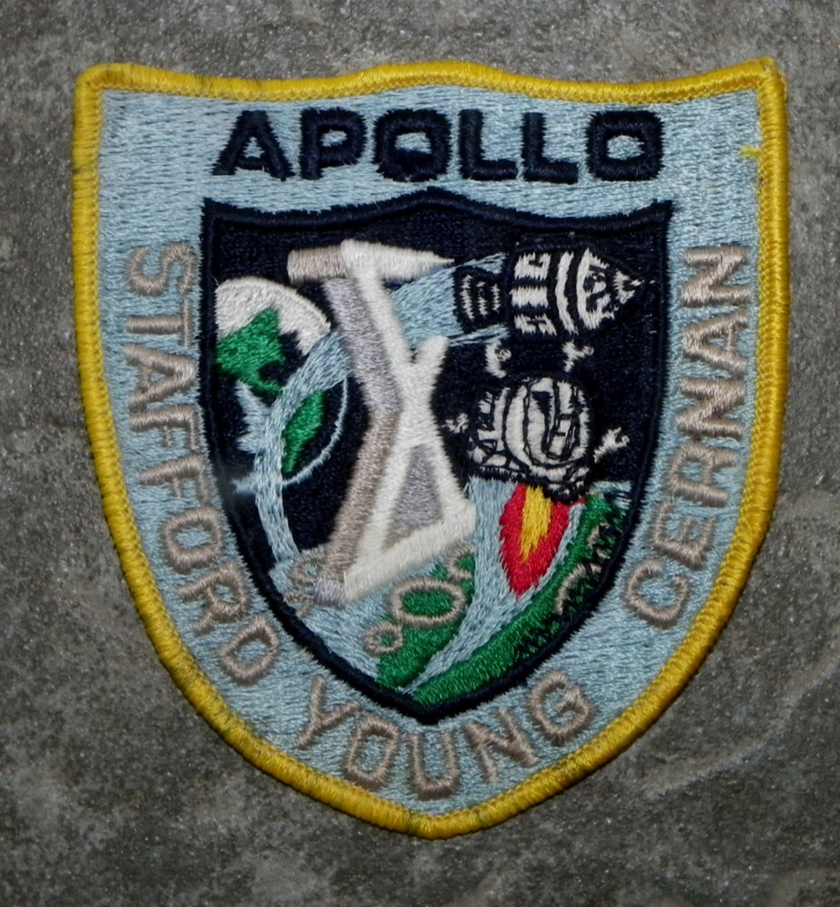 4 1/4" Embroidered Cloth Apollo 10 Patch-Shield-Shaped