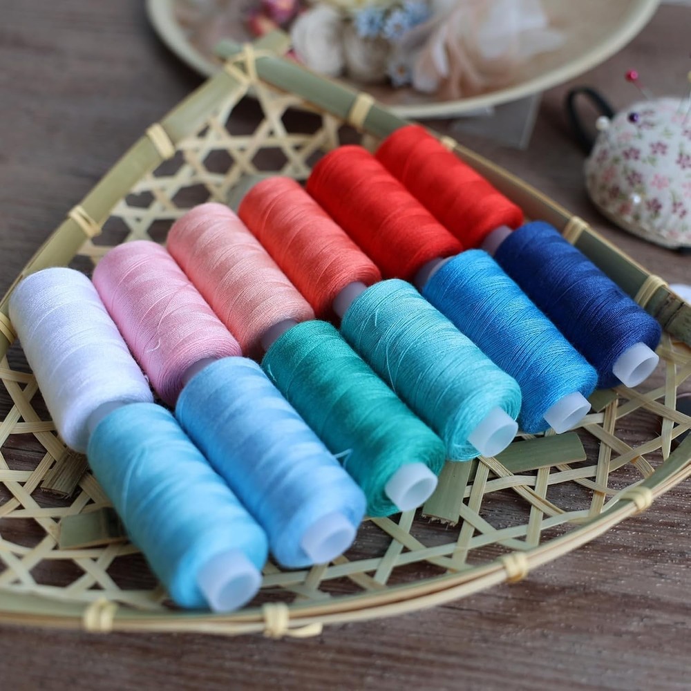 72 PCS Sewing Thread Assortment, 36 Colors Polyester Thread with Bobbin Set