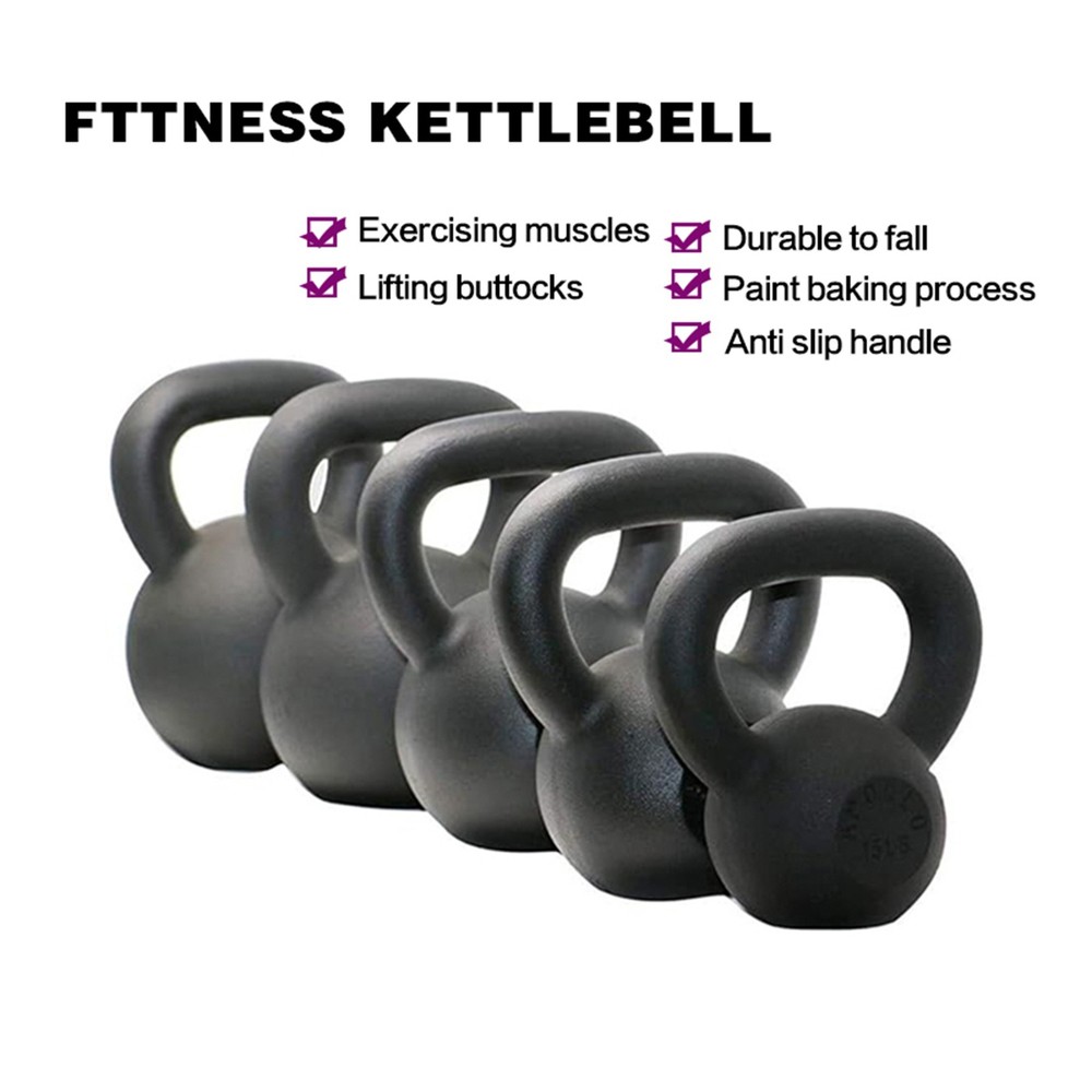 35LBS Solid Cast Iron Kettlebells Ideal for Strength Training, Building Muscles