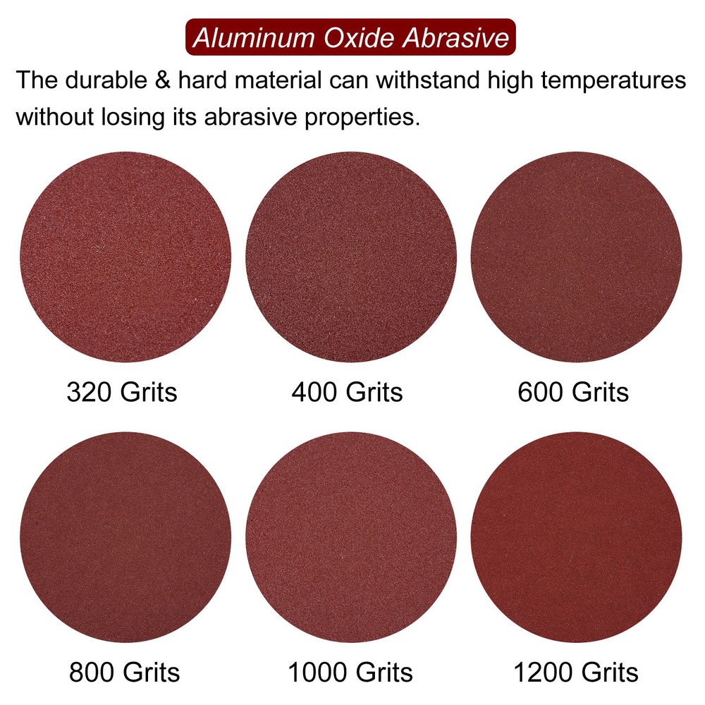 60Pcs Triangular Hook & Loop Sandpapers 320-1200 Grit Aluminum Oxide