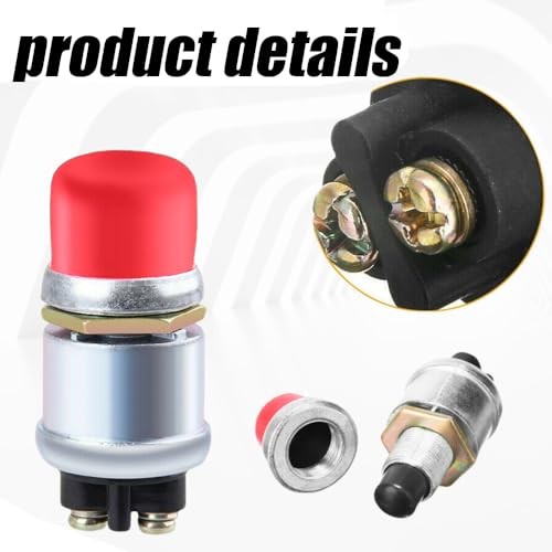 3Pcs Push Button Momentary Starter Switch, Weatherproof Engine Start Push