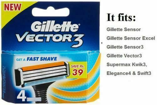 Gillette Vector3 Blades ft Sensor 3 Razor Replacement Refill Cartridge Shaver
