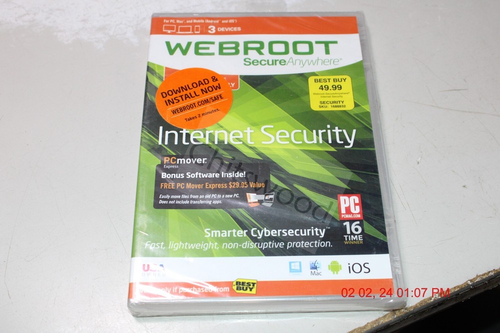 Webroot Secure Anywhere Internet Security Sealed