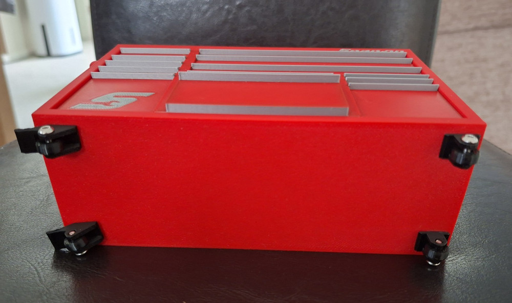 Mini High Quality 3D Printed Toolbox (Red) (Silver)