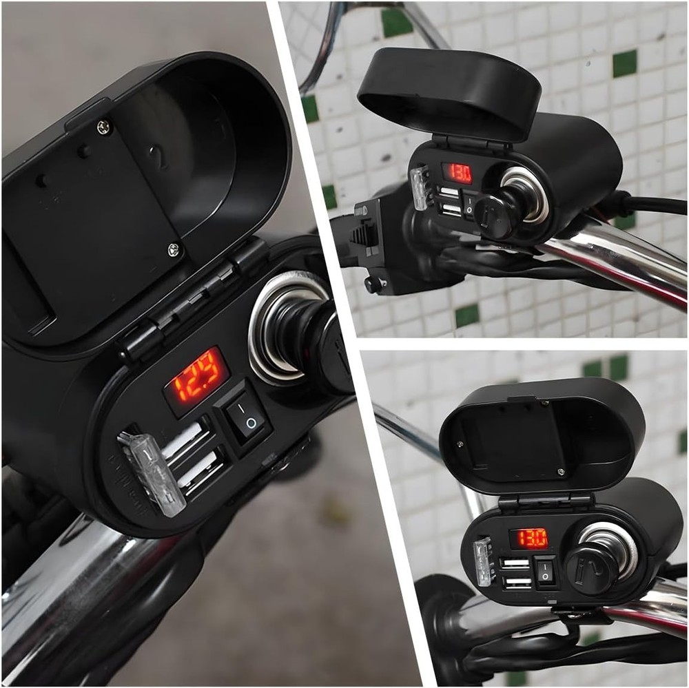 Motorcycle Waterproof 12V Cigarette Lighter Socket Phone GPS USB Power Charger