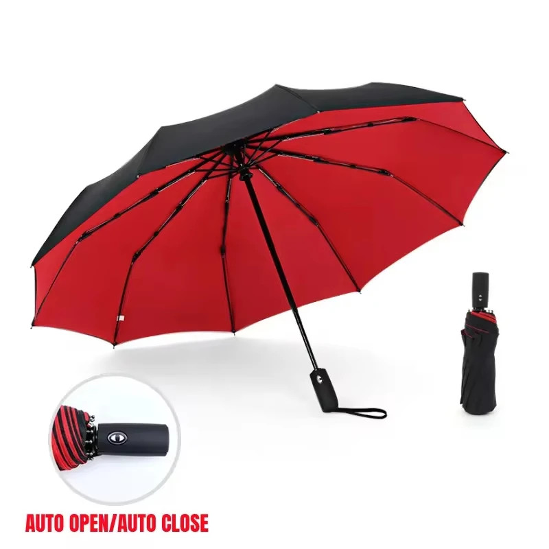 Automatic Folding Umbrella Double Layer Windproof Large Business Rain Umbrellas