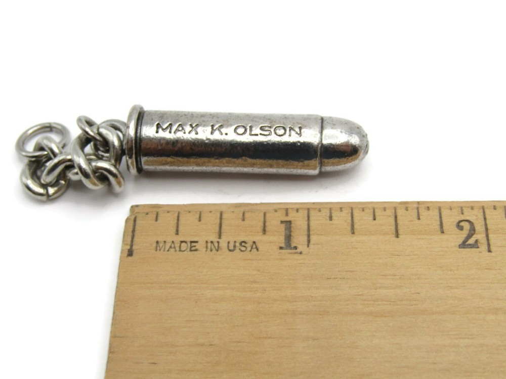 Max K Olson Silver Bullet Keychain Charm