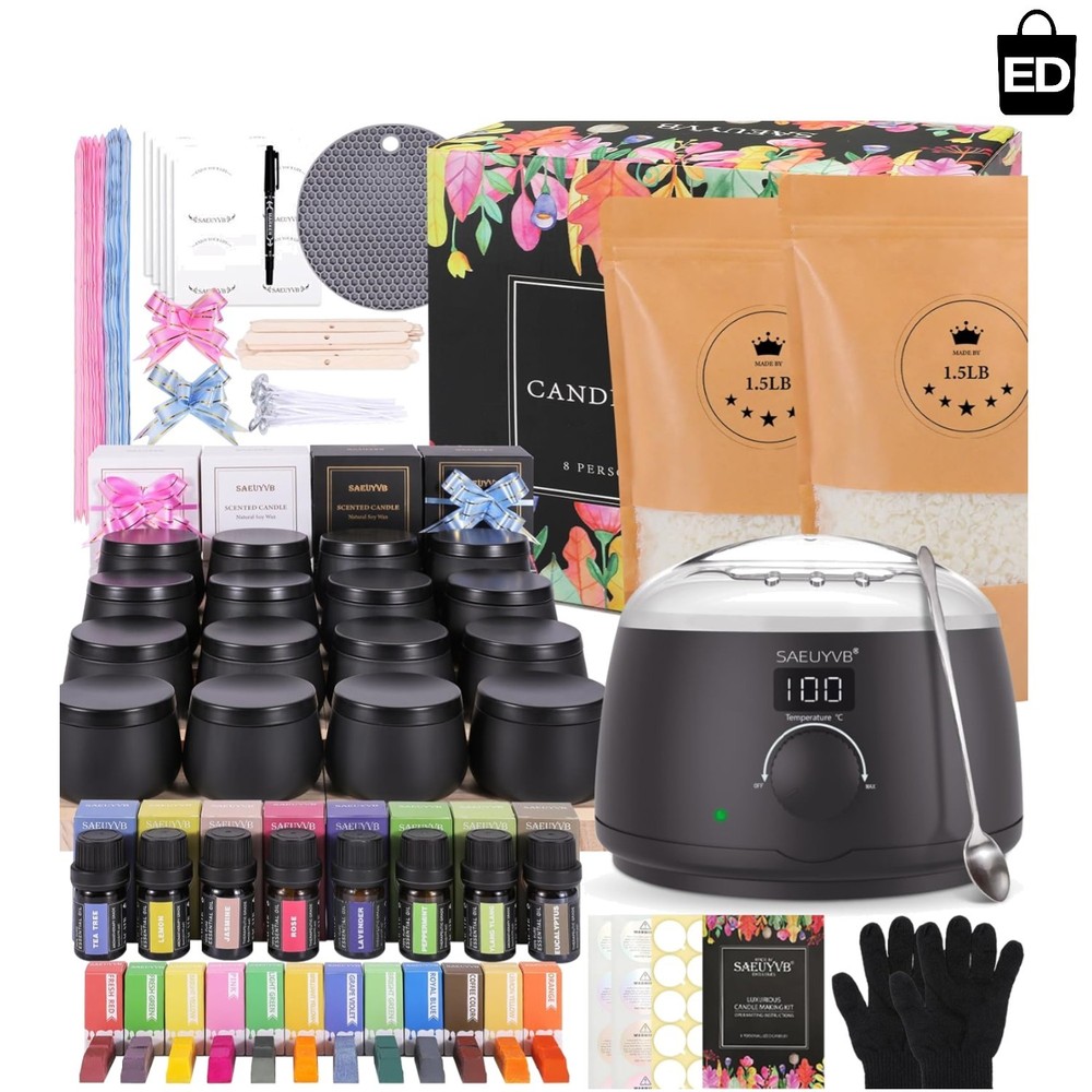 Luxury DIY Candle Kit with Temperature Control - Create Unique Scented Candles