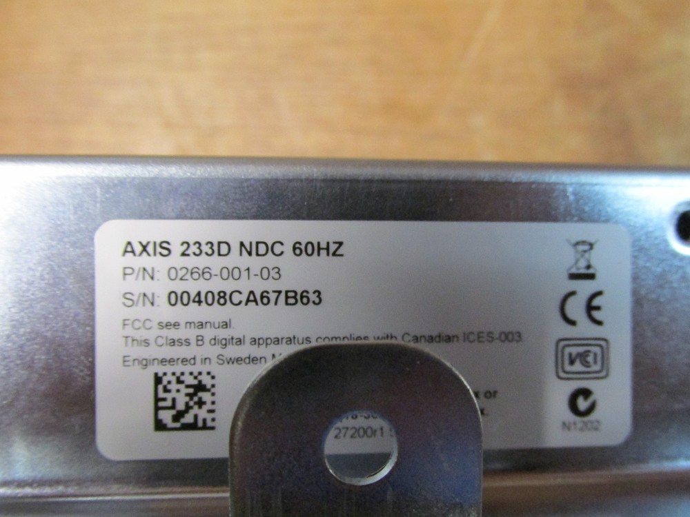 Axis 233D Network Dome Camera 233D-NDC-60HZ 0266-001-03