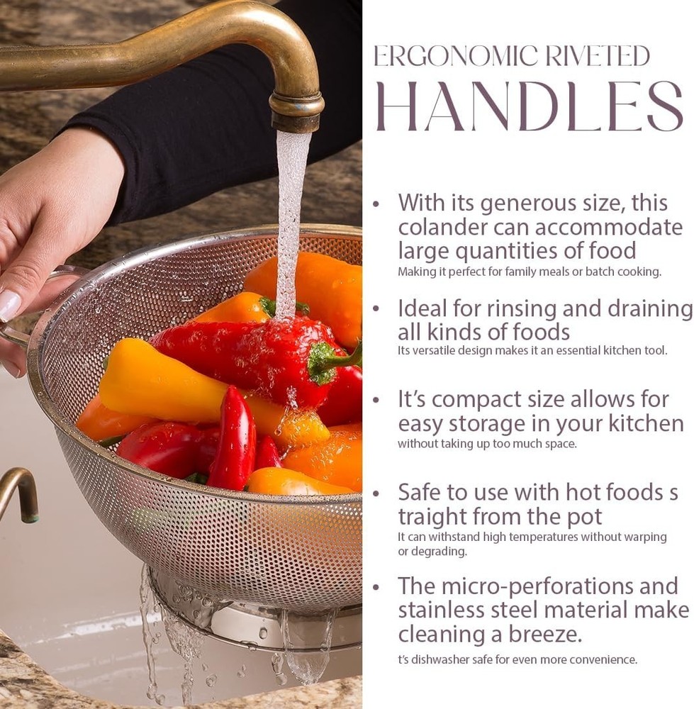 Fast Draining Stainless Steel Colander