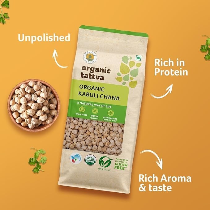 Organic Tattva Kabuli Chana / Chickpeas, 500g | Select Pack
