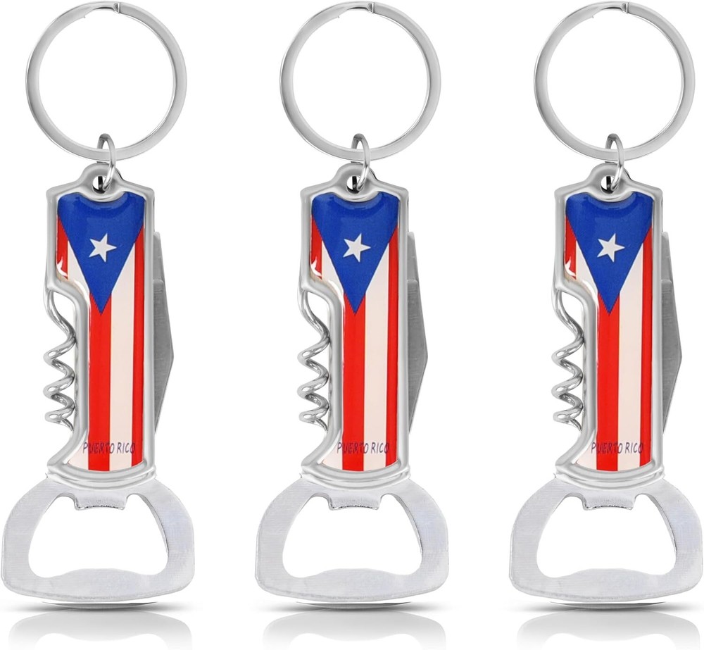 Multifunctional Bottle Opener Keychain Corkscrew Keychains - Carribean Countries