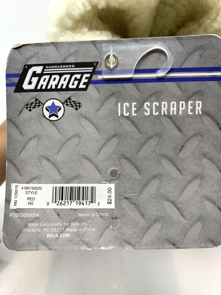 Saddlebred Garage Red Animal Print Polyester Fleece Lined Ice Scraper Mitt