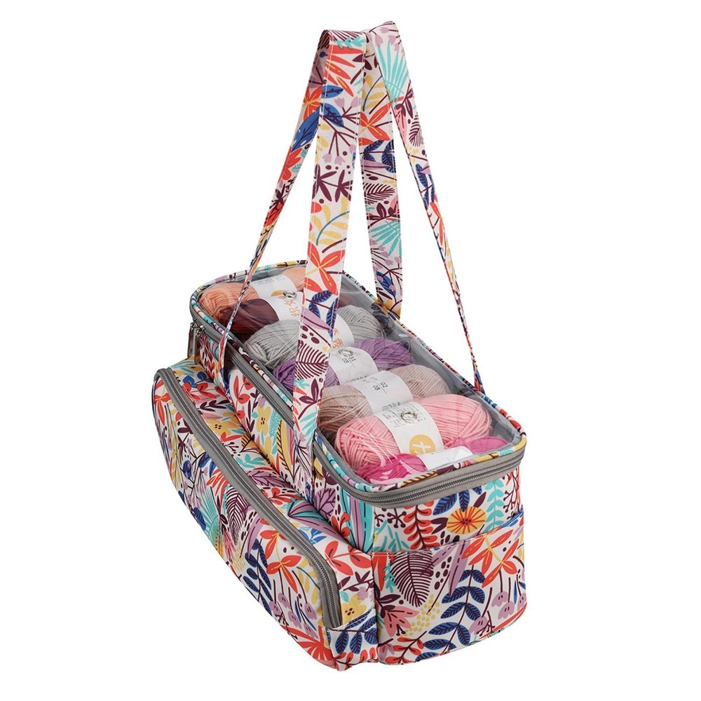 Knitting Bag, Yarn Storage Organizer Empty Shoulder Strap Handbag Large Crochet