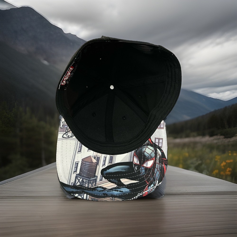 Marvel Miles Morales Spider-Man Snapback Hat Comic Art Under Brim