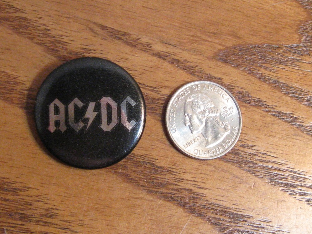 AC/DC Button - Pinback - Black w/ silver - 2006