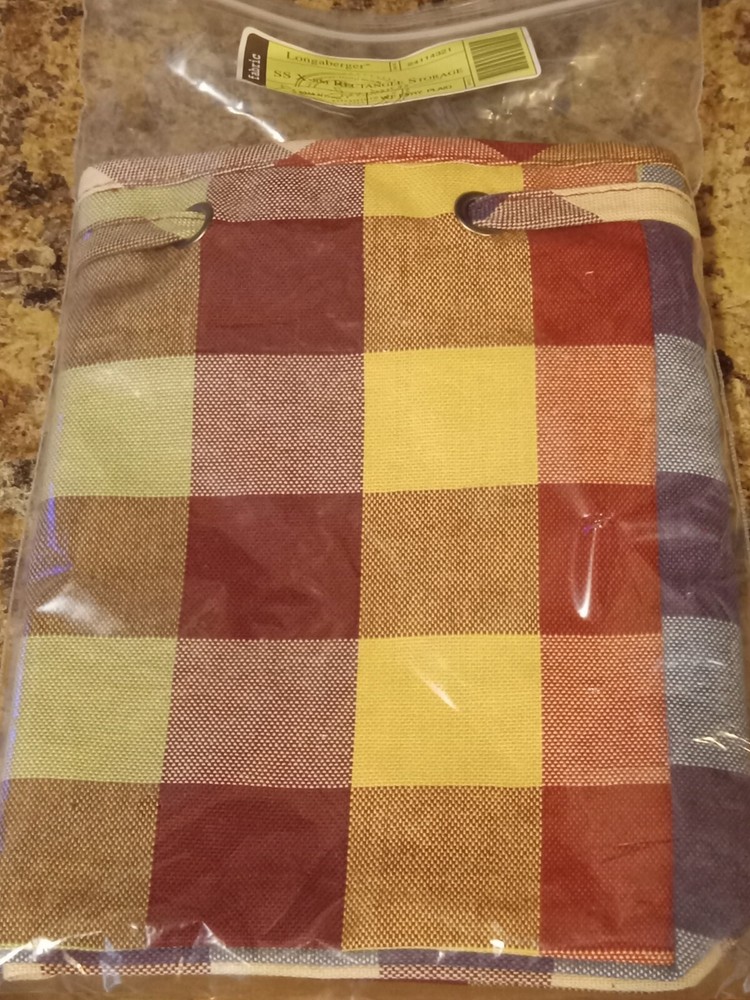 Longaberger WT Everyday PLAID SM RECTANGLE FABRIC RECTANGLE liner