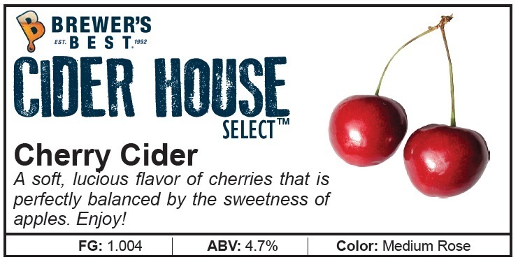 HARD CIDER KIT EXCELLENT CHERRY APPLE CIDER HOUSE SELECT BREWERS BEST MAKES 6GAL