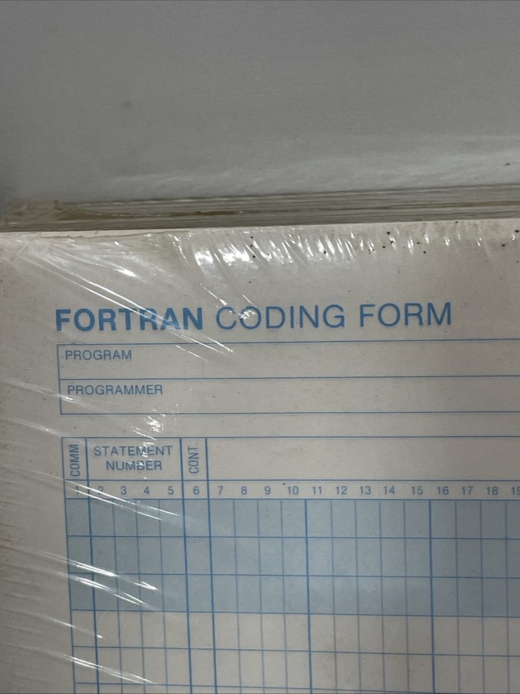 Fortran Coding Form 10 Computer Pads/50 Sheets Each White 13.5 x 8.5 VTG